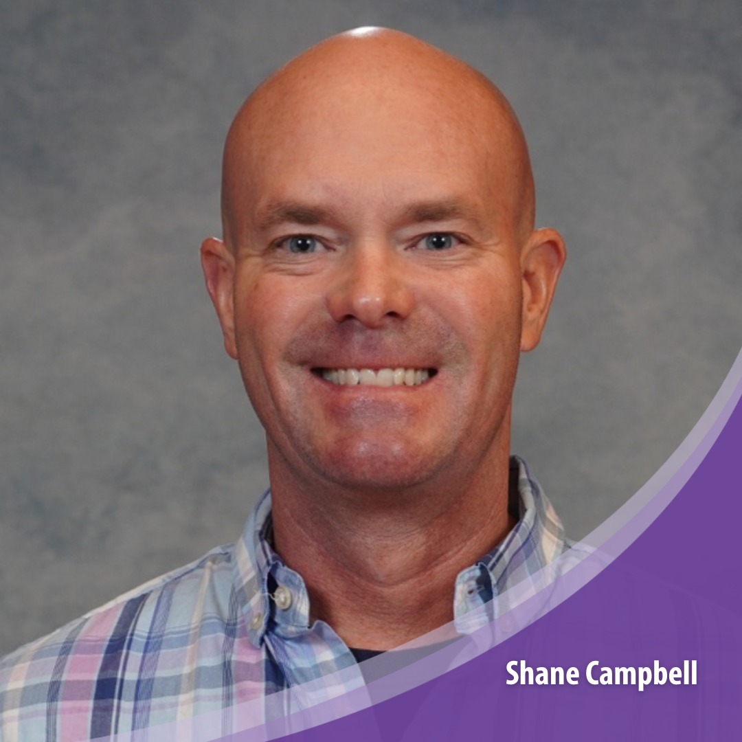 Shane Campbell headshot with name plate. 