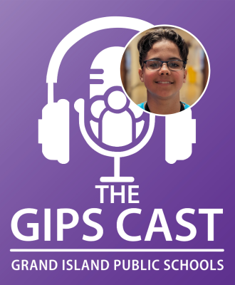  GIPS Cast podcast logo w/ headshot of Saybel.